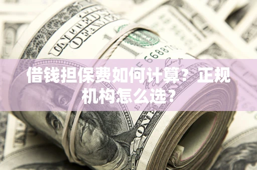 武汉借钱担保费如何计算？正规机构怎么选？