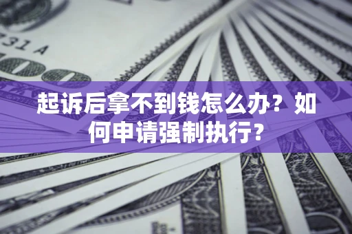 武汉起诉后拿不到钱怎么办？如何申请强制执行？