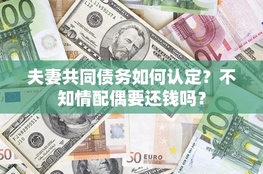 武汉夫妻共同债务如何认定？不知情配偶要还钱吗？
