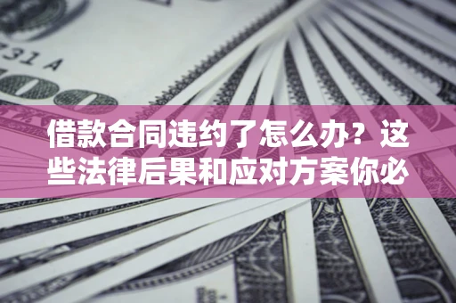 武汉借款合同违约了怎么办？这些法律后果和应对方案你必须知道