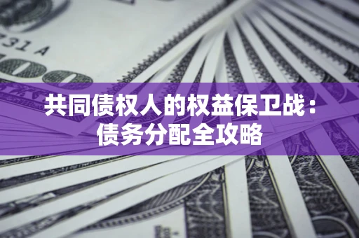 武汉共同债权人的权益保卫战：债务分配全攻略