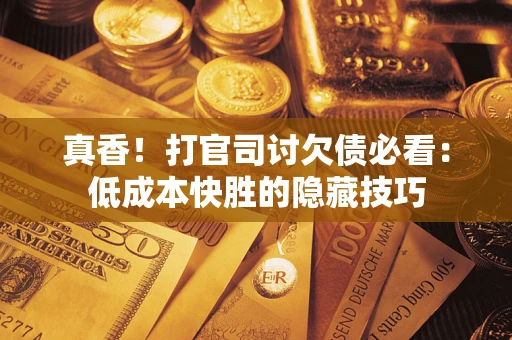 武汉真香！打官司讨欠债必看：低成本快胜的隐藏技巧